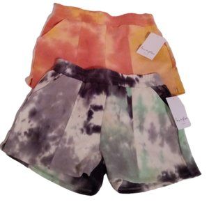 Love Fire fleece tie dye shorts 2-pack sz M NEW